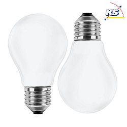 LED Filament lamp pear shaped E27, 7W, 810lm, 2700K warmwhite, 300, glass opal, double pack