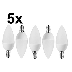 LED lyskilde kertef�rmet s�t med 5 E14 5W 470lm 2700K 200� CRI > 80 
