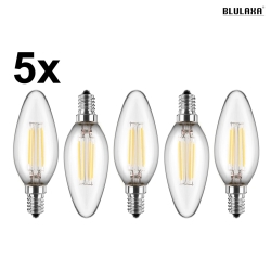 LED filament lamp set of 5 E14 4,5W 470lm 2700K 300 CRI > 80 