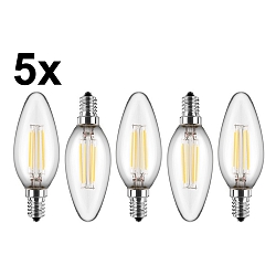 LED gl�delyskilde s�t med 5 E14 4,5W 470lm 2700K 300� CRI > 80 