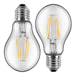 LED gl�delyskilde s�t med 2 E27 4,5W 470lm 2700K 300� CRI > 80 