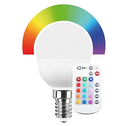 RGBW lyskilde med fjernbetjening RGB E14  5,5W 470lm 2700K 150� CRI > 80 d�mpbar