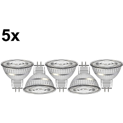 LED reflektorp�re MR16 s�t med 5 GU5.3 3,5W 345lm 2700K 36� 