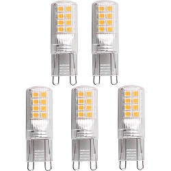 Pin-base lampe s�t med 5 G9 2,6W 320lm 3000K 300� 