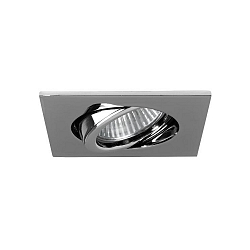 Recessed LV spot, IP20, 12V, GX5.3 max. 50W, square, swivelling, chrome