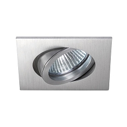 Recessed LV spot, IP20, 12V, GX5.3 max. 50W, square, swivelling, matt alu