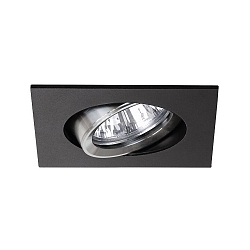 Downlight svingbar, firkantet GX5,3 IP20, aluminium, sort d�mpbar