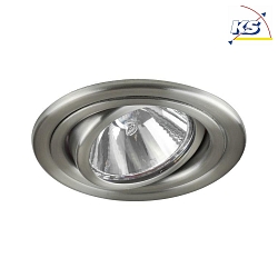 Recessed LV spot, IP20, 12V AC, round, GX5.3 max. 50W, swivelling, stainless steel
