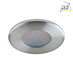 Recessed outdoor LV downlight, IP65, 12V AC, round, GX5.3 max. 35W, fixed, stainless steel