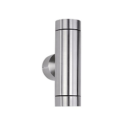 HV wall luminaire, V4A, IP44, direct / indirect, 2 x GU10 max. 35W, stainless steel