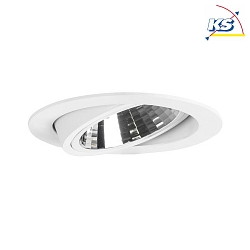 Recessed LV spot QR111, IP20, round, 12V AC, G53 max. 50W, swivelling 30, aluminum, structured white