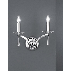 Væglampe STELLA 2-flammer E14 IP20, chrom dæmpbar