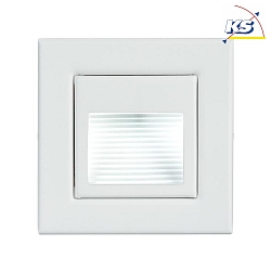 Recessed LED wall luminaire, IP20, with structured reflector, 230V, 1.2W 3000K 40lm, square