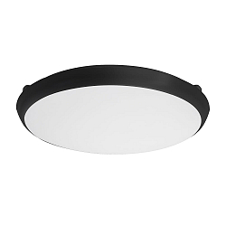 Udend�rs wall luminaire MAKIRA � 35CM rund, CCT Switch, slagfast, buet IP65, sort d�mpbar