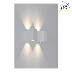Outdoor LED wall luminaire, IP54, Up/Down, 230V, 2x5W 3000K 650lm 60, structured white