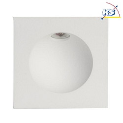 Recessed outdoor LED wall luminaire, IP54, indirect from above, Plug&Play 700mA, 2W 3000K, white, square, 8x8cm, round reflector