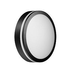 Udend�rs wall luminaire EYE rund, slagfast, lateral str�ling IP65, sort mat 