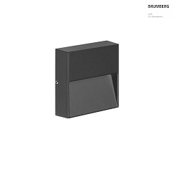 wall luminaire square IP65, black, transparent 