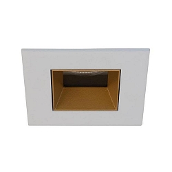 Indbygnings loftlampe ALTERO-S firkantet, direkte IP44, guld, hvid d�mpbar