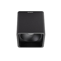 Downlight QUIBIC firkantet, overflademonteret version, direkte / indirekte IP20, sort mat 