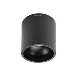 Downlight TUBIC rund, overflademonteret version, direkte / indirekte IP20, sort mat 