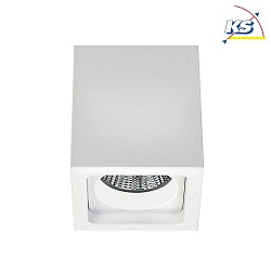 Outdoor LED downlight, IP54 230V, square, 7W 3000K 450lm 30, structured white / clear