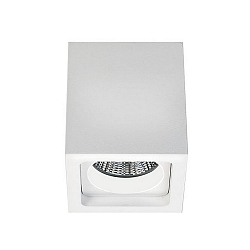 Outdoor LED downlight, IP54 230V, square, 7W 3000K 450lm 30�, structured white / clear