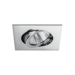Recessed LED spot, IP20, square, 8.2 x 8.2cm, Plug&Play 350mA, 7W 2700K 740lm 38�, swivelling 30�, chrome