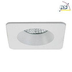 Recessed outdoor LED downlight, IP54, cover square, 8.2 x 8.2cm, Plug&Play 350mA, 6W 2700K 540lm 38, white