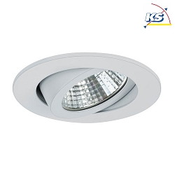 Recessed LED spot, IP20, round,  8.2cm, Plug&Play 350mA, 7W 3000K 740lm 38, swivelling 30, white