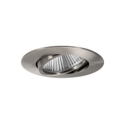 Indbygningslampe BIG65 rund, svingbar LED IP65, nikkel mat d�mpbar 8W 730lm 3000K 20-40� 20-40� CRI 80-89
