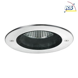 Recessed outdoor LED downlight HYBRIDE, V4A, IP67 IK09, round, 230V, 8W 3000K 860lm 38, clear
