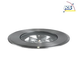 LED in-ground luminaire HYBRIDE FLAT, V4A, IP67 IK08, 24V DC, 12W 3000K 890lm 30, passable up to 1t