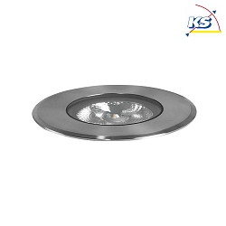 LED in-ground luminaire HYBRIDE FLAT, V4A, IP67 IK08, 24V DC, 6W 3000K 420lm 30, passable up to 1t