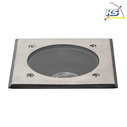 LED in-ground luminaire, IP65, 230V AC, square, 5W 3000K 480lm 38, stainless steel