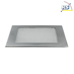 LED in-ground luminaire HYBRIDE, V4A, IP67 IK09, square, 230V AC, 10W 3000K 720lm 115, passable up to 1t