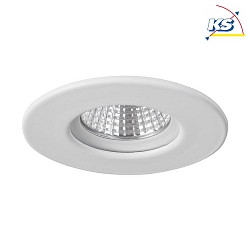 Recessed outdoor LV downlight, IP65, round, 12V AC, GX5.3 max. 35W, fixed, white