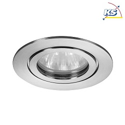 Recessed outdoor LV downlight, 4VA, IP54,  8.2cm, 12V AC, GX5.3 max. 35W, fixed, stainless steel