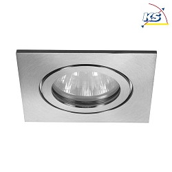 Recessed outdoor LV downlight, 4VA, IP54, square, 12V AC, GX5.3 max. 35W, fixed, stainless steel