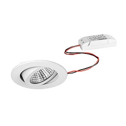 Udend�rs indbygningslampe rund, svingbar IP65, hvid 