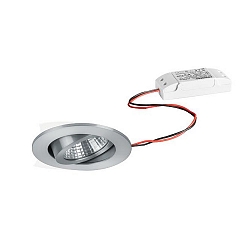 Udend�rs indbygningslampe rund, svingbar IP65, aluminum mat 