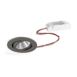 Udend�rs indbygningslampe rund, svingbar IP65, titan 