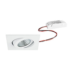 Udend�rs indbygningslampe svingbar, firkantet IP65, hvid 