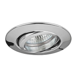 Downlight rund, svingbar GU10 IP20, chrom d�mpbar