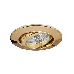 Downlight rund, svingbar GU10 IP20, guld d�mpbar