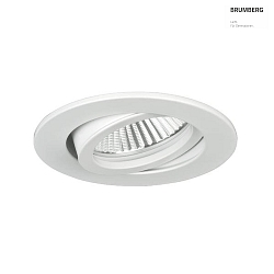 recessed luminaire TIRREL-R round, swivelling, with spacer GU10 IP20, powder coated, white dimmable 50W