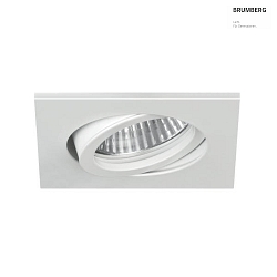 recessed luminaire TIRREL-S square, swivelling, with spacer GU10 IP20, powder coated, white dimmable 50W