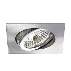 Downlight svingbar, firkantet GU10 IP20, rustfrit st�l d�mpbar