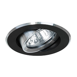 Downlight rund, svingbar GU10 IP20, aluminium, sort d�mpbar