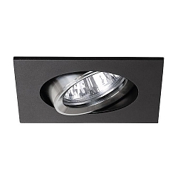 Downlight svingbar, firkantet GU10 IP20, aluminium, sort d�mpbar
